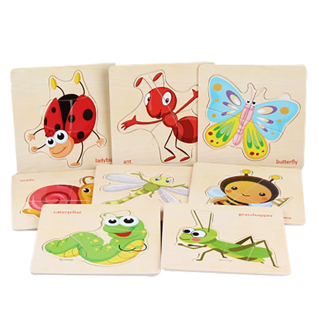 Обучающие игрушки деревянная головоломка игрушка милое животное 8 шт