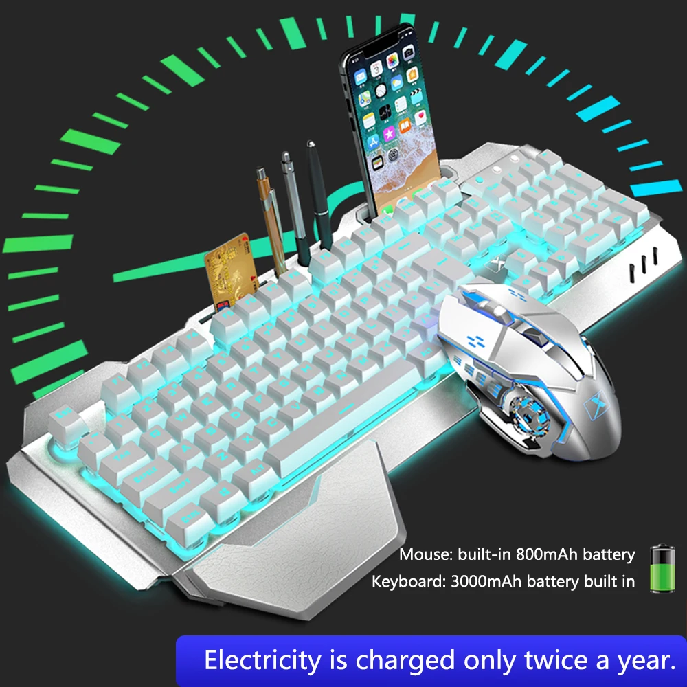 Беспроводная игровая клавиатура и мышь K680 с подсветкой металлической панелью