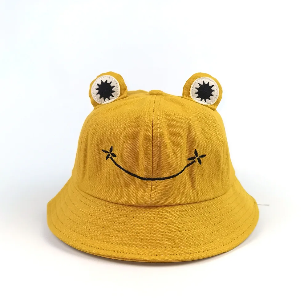 

Child-Parents Frog Bucket Hats For Women Summer Autumn Plain Female Panama Outdoor Hiking Beach Fishing hats