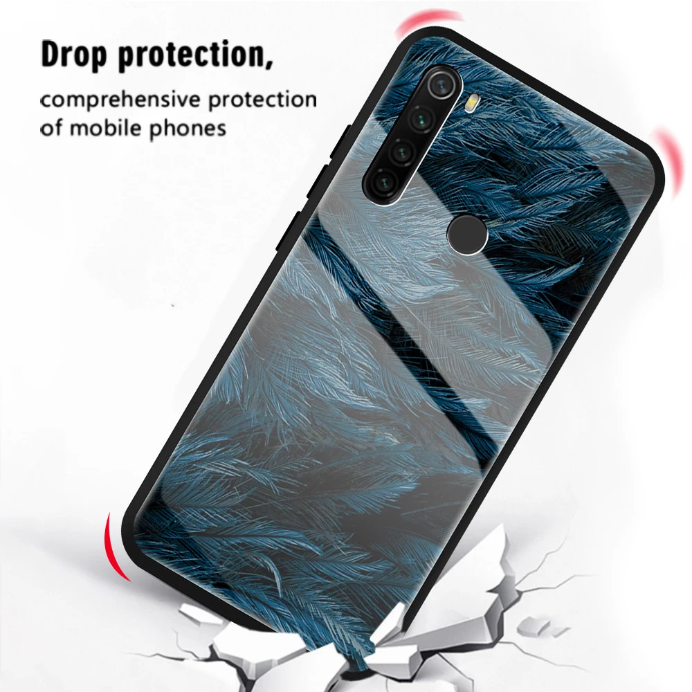 Чехол для Xiaomi Redmi Note 9 8 7 Pro 9S 8T 10 Max с изображением звездного неба закаленное стекло