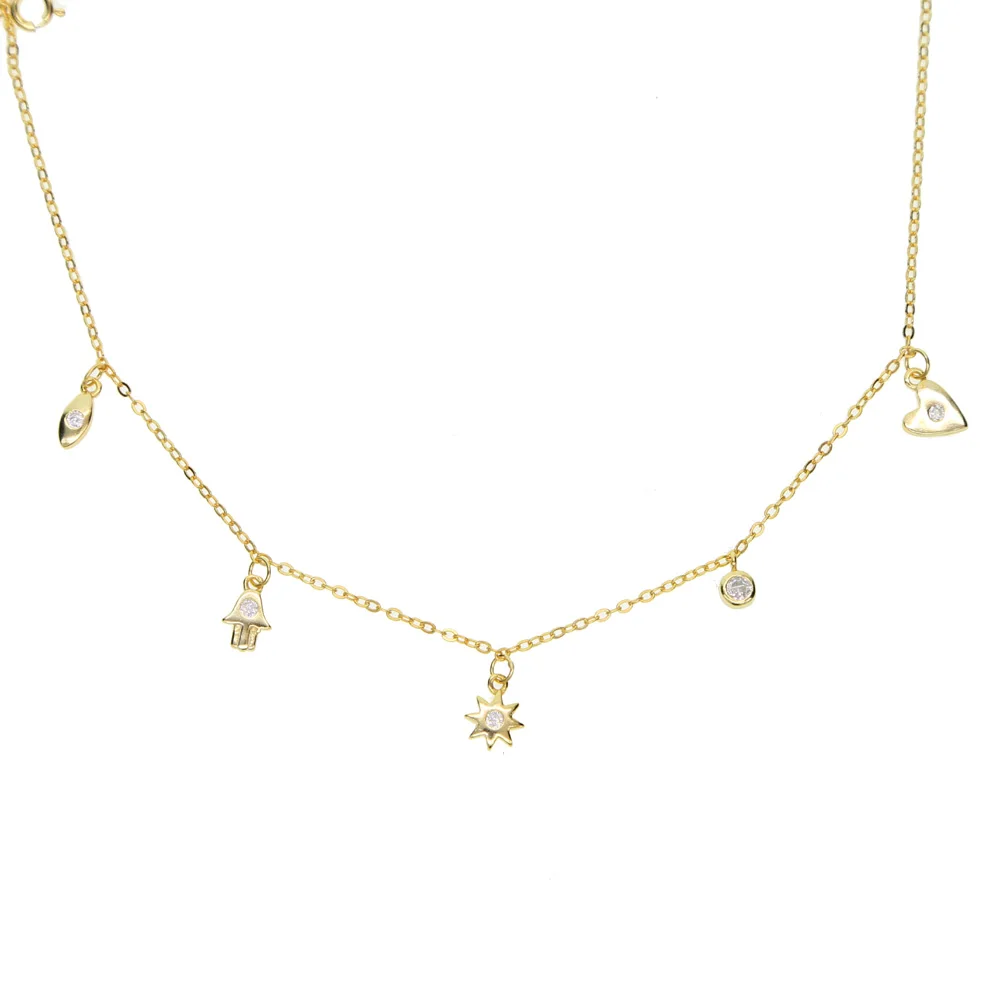 Чокер женский из серебра 925 пробы с фианитами изящное ожерелье маленьким изящным