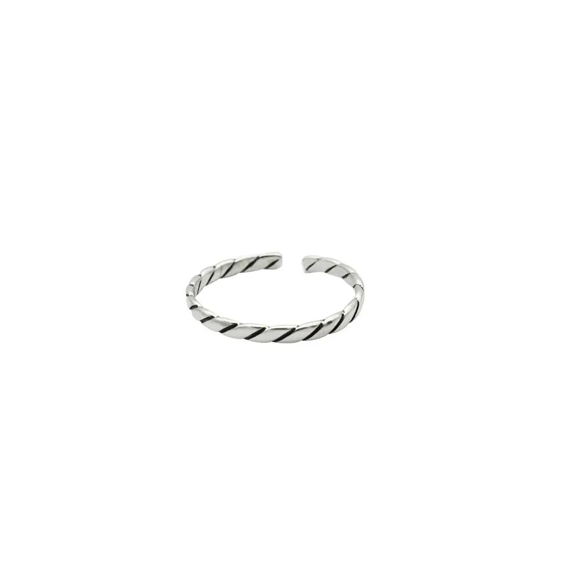 

YAM30 S925 Sterling Silver personalized Vintage twill ring extremely simple fashion women's ring