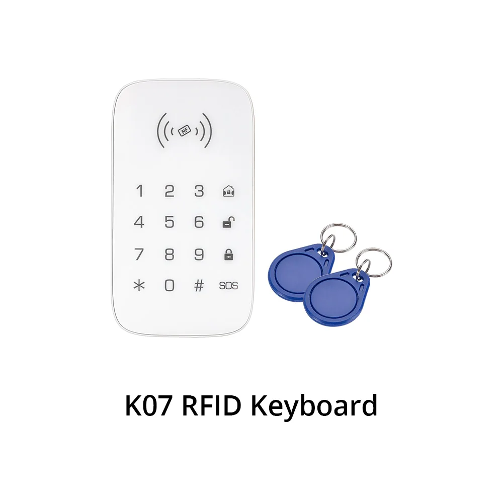 G90B 2,4G WiFi GSM GPRS SMS беспроводная домашняя система охранной сигнализации Вспышка Сирена PIR и дверь детектор дыма ip-камера - Цвет: K07 Keyboard