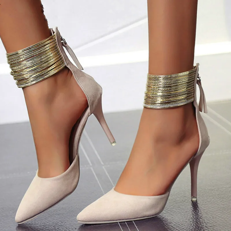 

Fashion New 2021 Women Sandals Ankle High Thin Heels Pointed Toe Lace-up Party Wedding Design Summer Women Shoes