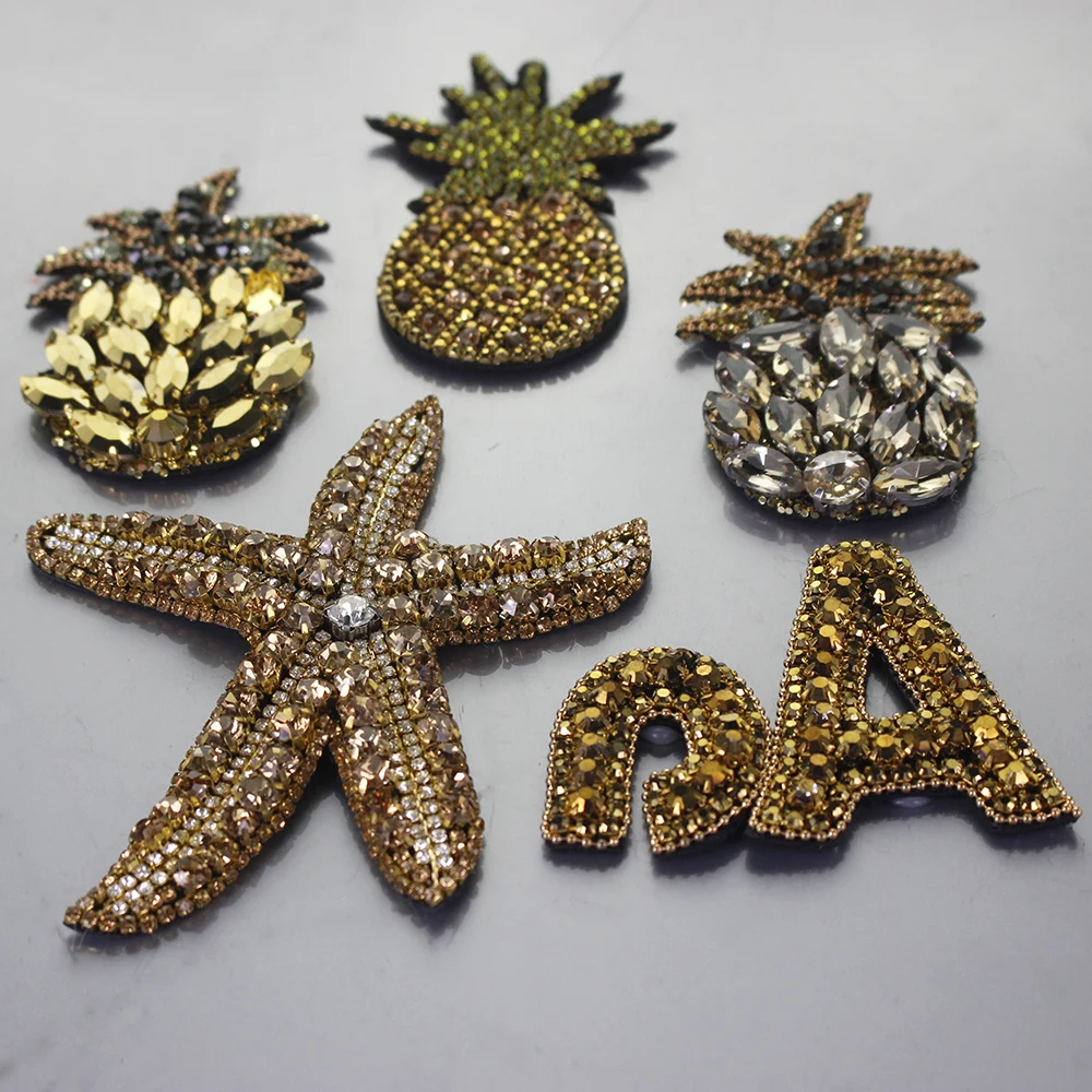 3D Стразы ручной работы нашивки с фруктами и бисером нашивка кристаллами