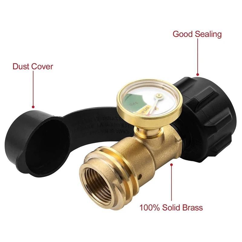 Propane Tank Gauge Gas Leak Detector Pressure Meter Universal Type 1 Connection For RV Camper Cylinder And Appliance |