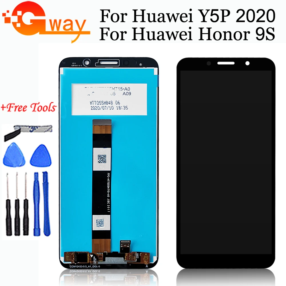 

ЖК-дисплей 5,45 дюйма для Huawei Y5P 2020 с дигитайзером сенсорного экрана в сборе для Huawei Honor 9S, ЖК-дисплей, деталь для смартфона