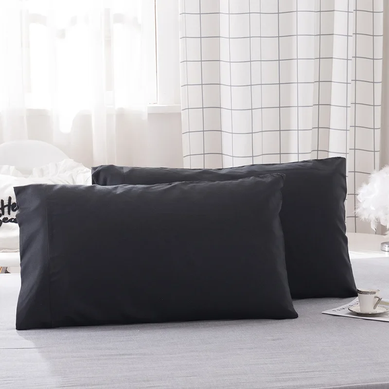 

Latest Solid Color Pillowcase Envelope 2 Piece Pillowcases Sleeping Bedding 51x76cm For 51x102cm Pillow Hotel Cover Black Home