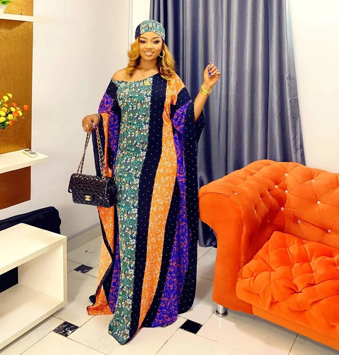 

African Dresses For Women Golden Glitter Split O-Neck Sexy Party Dress Long Tunic Night Club Long Sleeve Long Maxi Dresses
