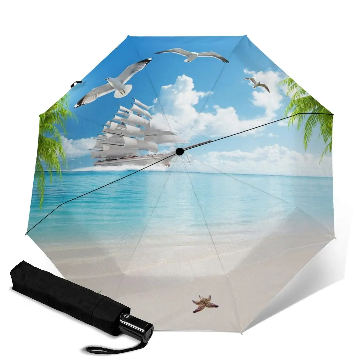 

Ветрозащитный автоматический складной зонт HUAZI для мужчин и женщин