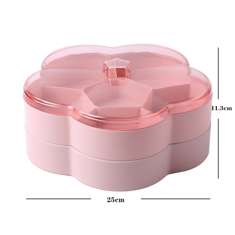 Креативная двухслойная коробка для лепестков и конфет пластиковая с крышкой