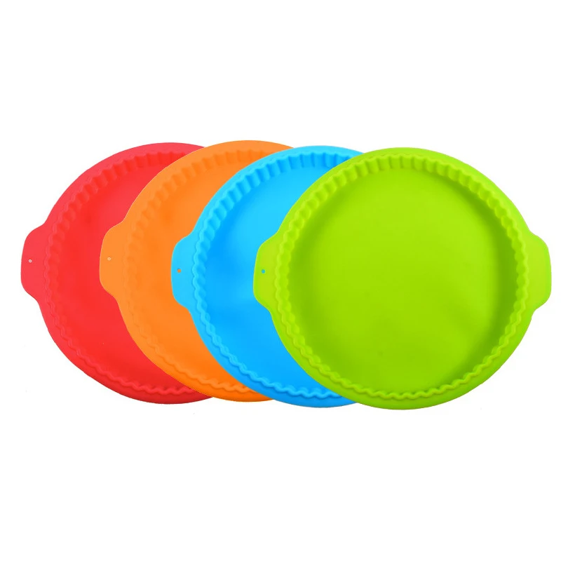 Круглая сковорода для пирога 10 дюймов Волнистая кромка силиконовая форма