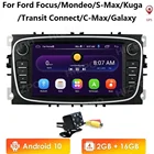 Автомобильный радиоприемник Android 10 GPS для FORD Focus S-MAX Mondeo C-MAX Galaxy Kuga Transit Connect 2007-2012 стерео Мультимедийный плеер WIFI BT