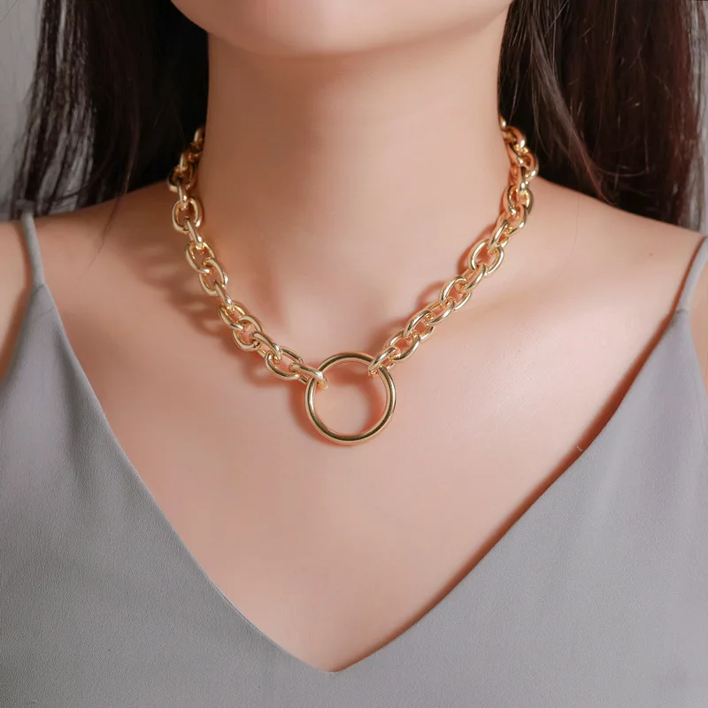 

Creative minimalist circle neck choker personality exaggerated punk metal necklace Women's Charm Necklace 2020 Party Jewelry