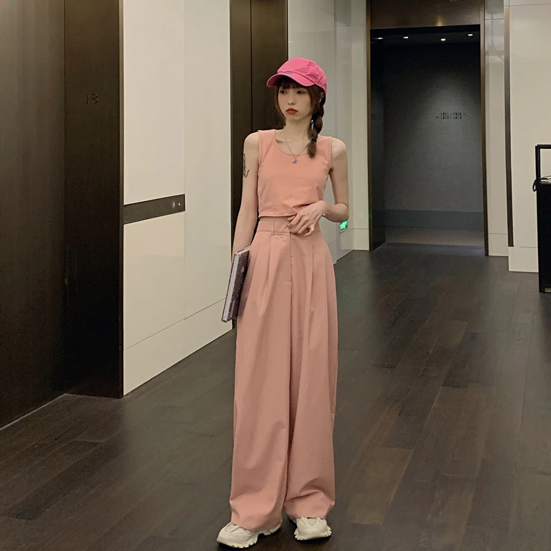 Капри женские с широкими штанинами Длинные свободные штаны в стиле Харадзюку