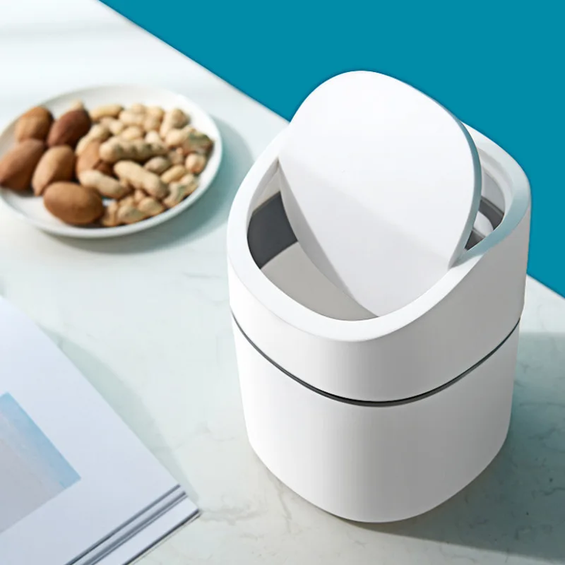 

Mini Desktop Waste Bin Household Table Sundries Office Supplies Dustbin Trash Can with Lid Home Car Garbage Storage Bucket Box