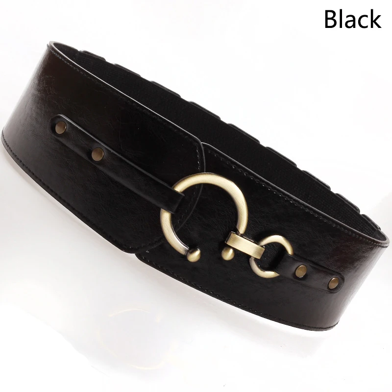 Новые модные кожаные широкие ремни для женщин платье пряжка свободный