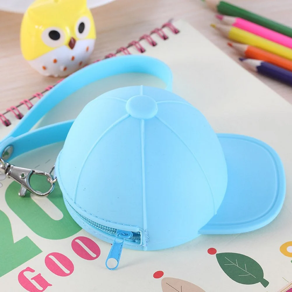 

New Korean candy color baseball cap coin bag mini cute hat key case silicone female coin purse clutch