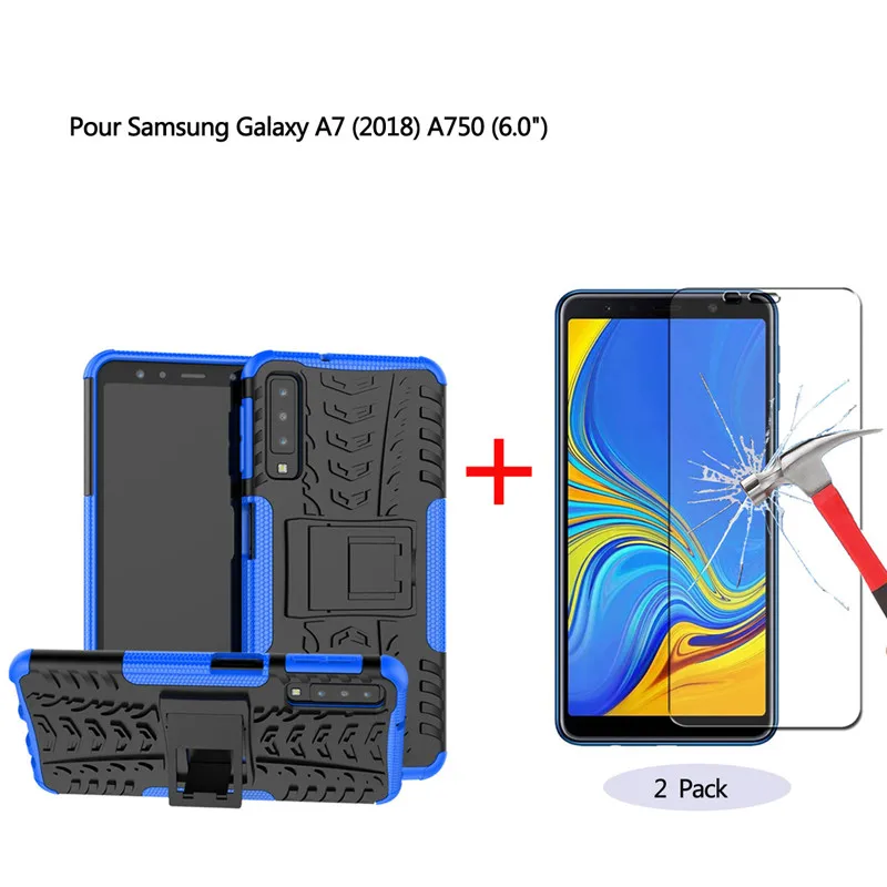 Для Samsung Galaxy A7 2018 чехол из мягкого силикона ТПУ и ПК ударопрочный анти-осенний HD