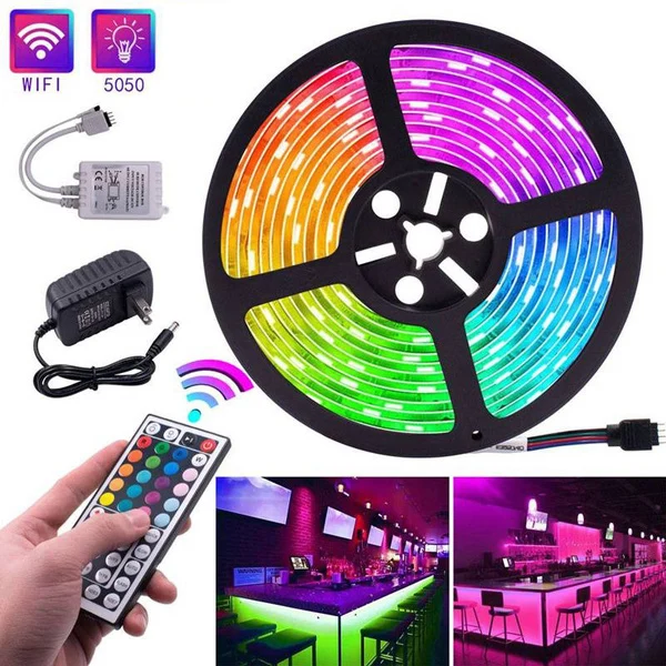 LED Strip Lights Super Long 30m 5050 RGB Remotely Remote Control Colorful Neon Light for Home Bar Dance Hall Decor Lighting