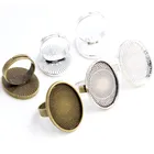 18x25 мм 5 шт Античная Посеребренная бронза 3 цвета латунные овальные регулируемые настройки кольца пустыеоснование, подходят 18x25 мм стеклянные кабошоны