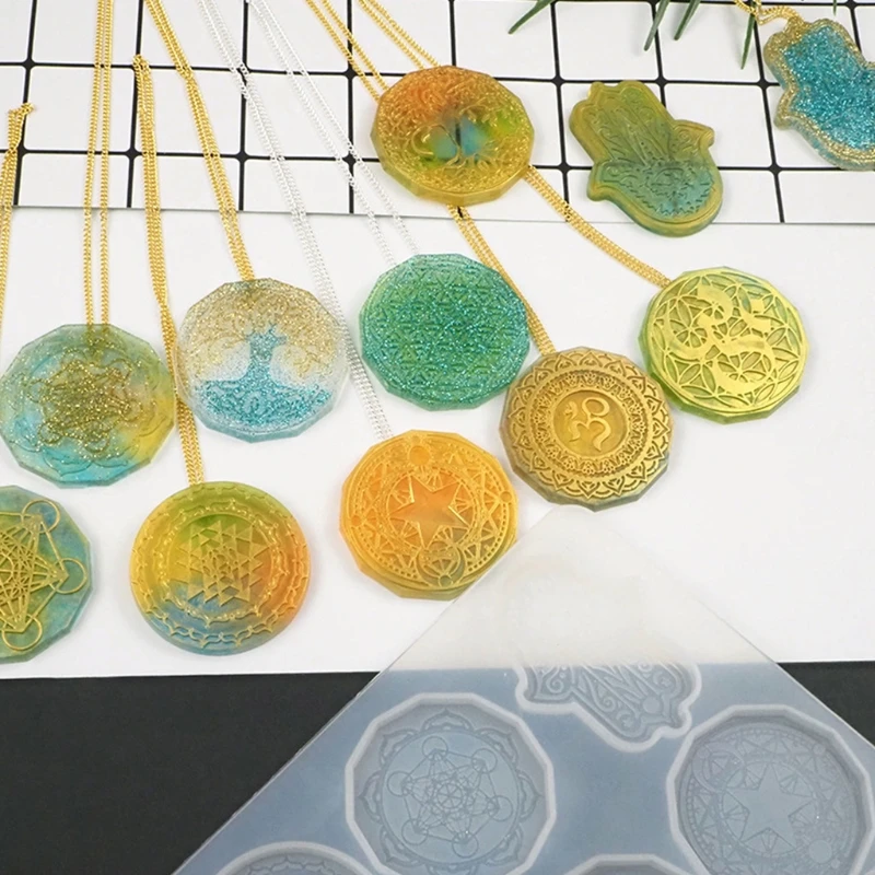 

Flower of Life Pendant Crystal Epoxy Resin Mold Jewelry Earrings Silicone Mould H7EF