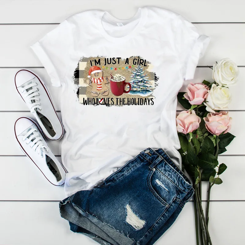 

Christmas Tshirt Women Aesthetic Merry Christmas Tree Graphic Tees Woman Plus Size Vintage 2021 Gothic Clothing Print