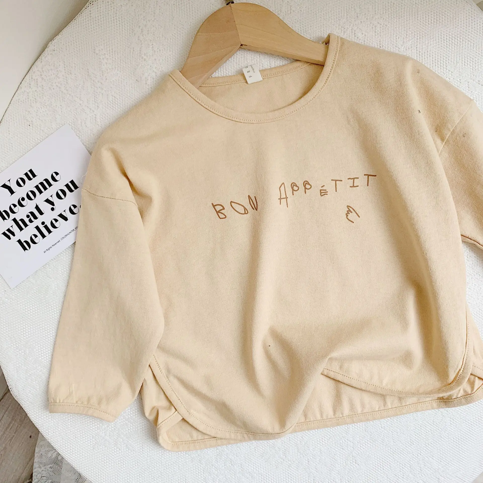 Retail New Leisure Kids Children's Clothing Boy Autumn Letter Printed T-shirt Children Girls Loose Style Pullover Tops 1-7Year | Мать и