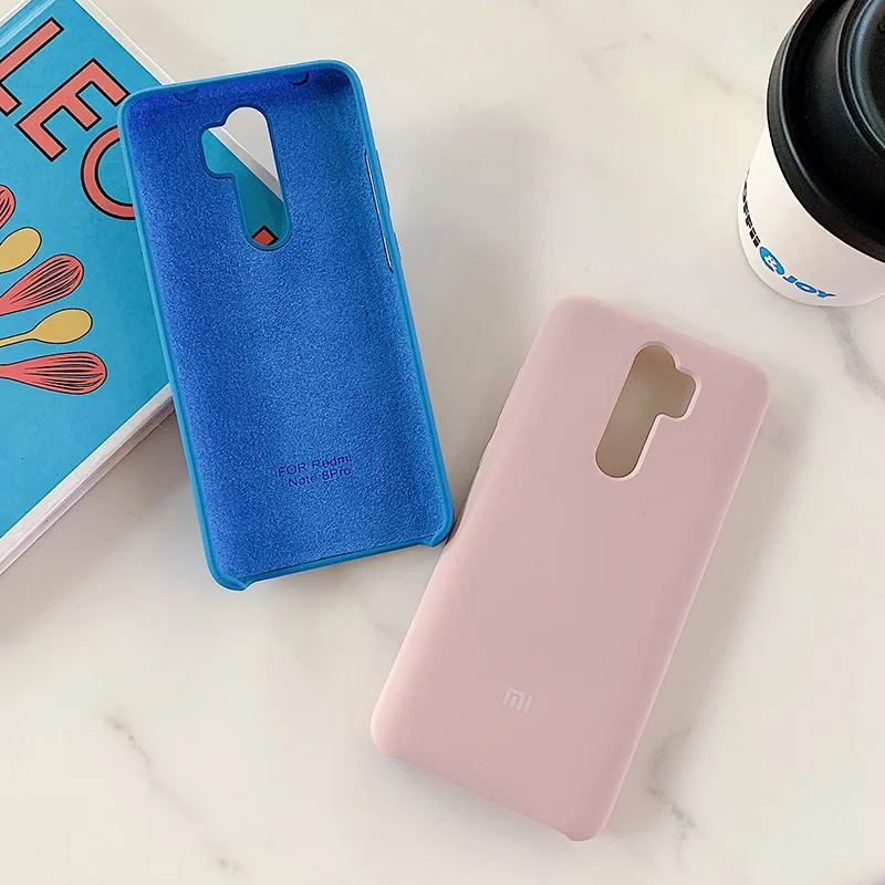 Оригинальный силиконовый чехол Redmi Note 8 Pro мягкий на ощупь шелковистый защитный