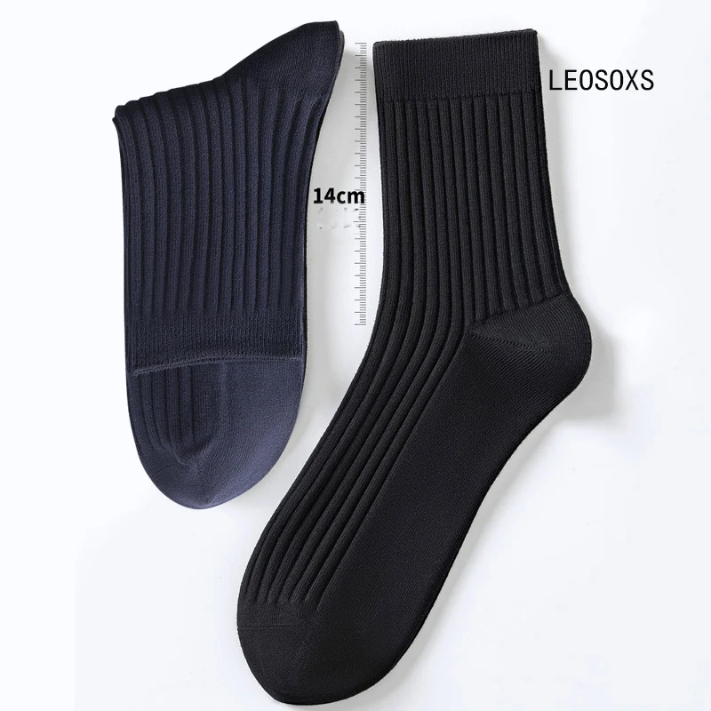 Men Cotton Socks Set 5 Pairs Black Medium Socks Male Business Socks Sports Breathable Long Socks Comfort Large Man Socks Hose