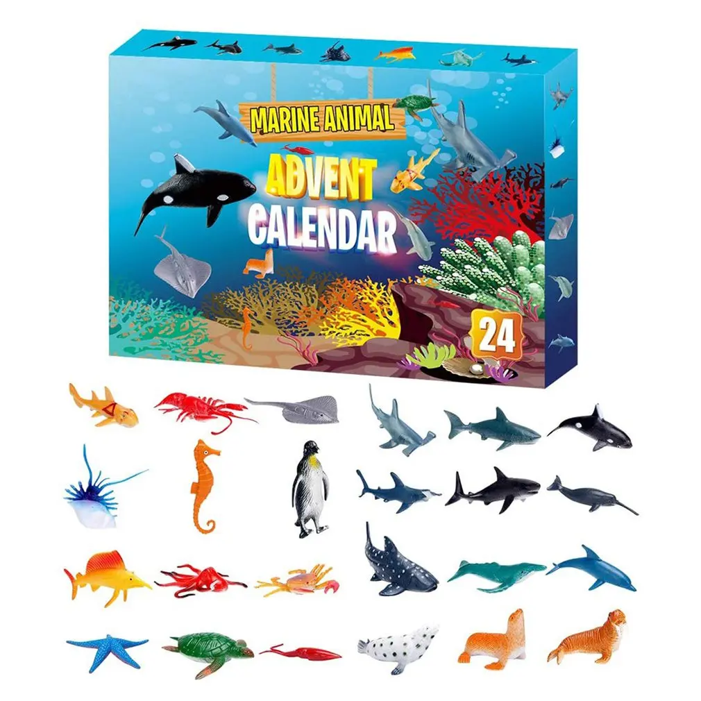 

Marine Animals Christmas 24Days Countdown Advent Calendar DIY Marine Animals Making Toy Kit Accessories Surprise Gifts