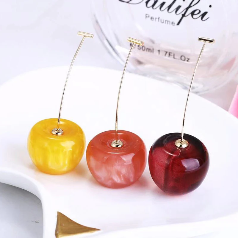 Быть 8 Лидер продаж красная вишня дизайн простые серьги для Для женщин девочек