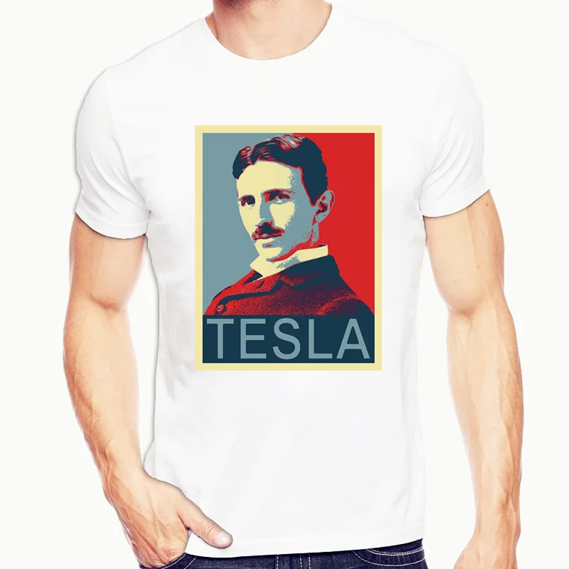 Мужская футболка в стиле Харадзюку Nikola Tesla с рисунком хип хоп|Мужские футболки| |