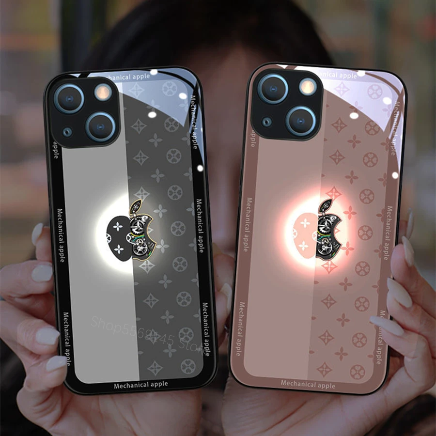 Новый светящийся светодиодный телефонный чехол с логотипом вызова и вспышкой