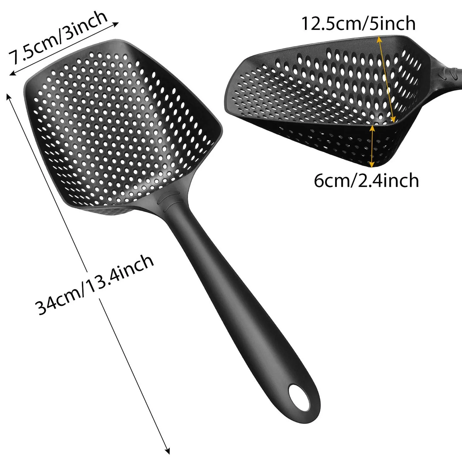 

4PC Home Protable Kitchen Large Scoop Colander Pasta Heat Resistant Strainer Plastic Ice Scoop Kitchenware Plastic Colander #41