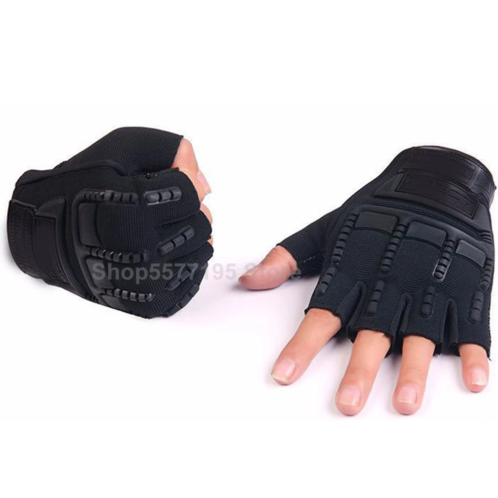 

Тактические перчатки без пальцев для детей 5-13 лет, военные противоскользящие резиновые перчатки без пальцев для мальчиков и девочек, детские перчатки