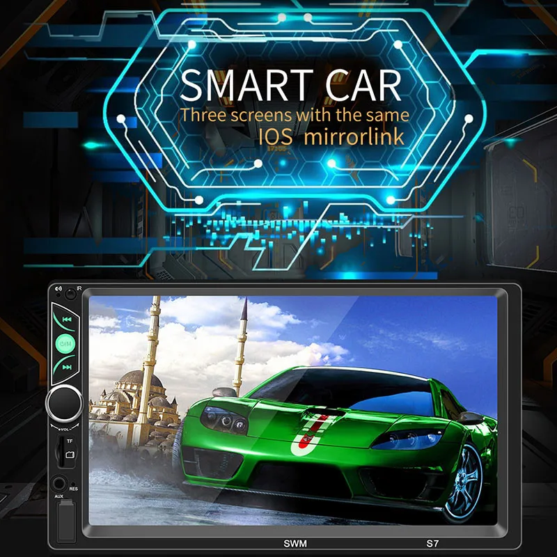 Универсальный 7-дюймовый 2 Din сенсорный автомобильный аудио FM-радио Bluetooth Mirror Link Android Iphone MP5 Мультимедиа плеер