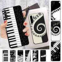 black white music piano keys notes phone case for huawei p30 40 20 10 8 9 lite pro plus psmart2019