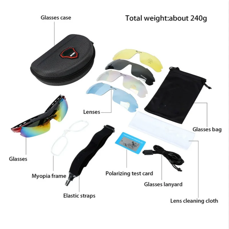 

Cycling Sunglasses 5 Lenses Cycling Polarized Eyewear Glasses Mountain Road Bike Men Women Sport Glasses Bicycle Sunglasses