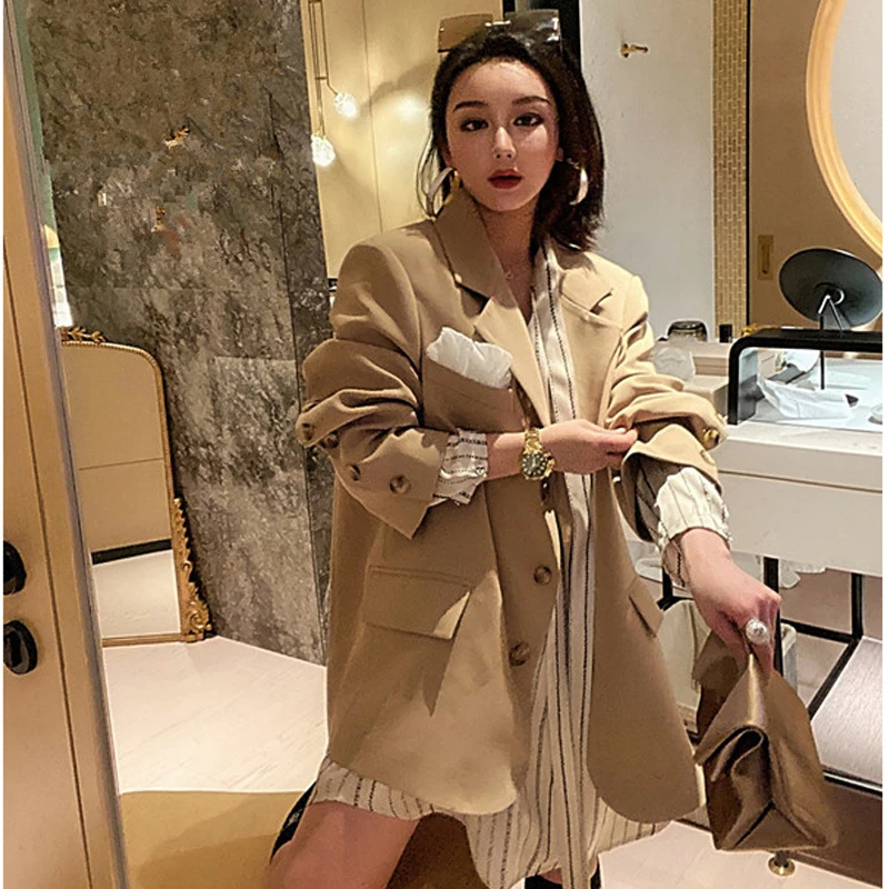 

2021 Autumn High Women Elegant's Chic Suit Jacket Korean Long Sleeve