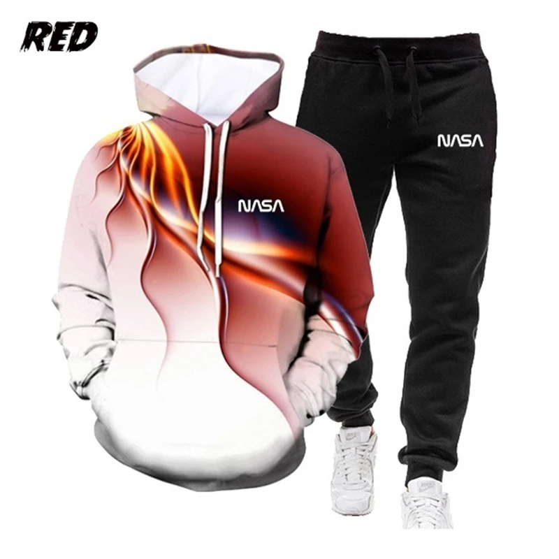 

Spring Autumn Fashion Sportsuit Men Trend Hoodies Long Sleeve Sweatshirts + Pants Tracksuits Tops Two piece Set Jogging Suit