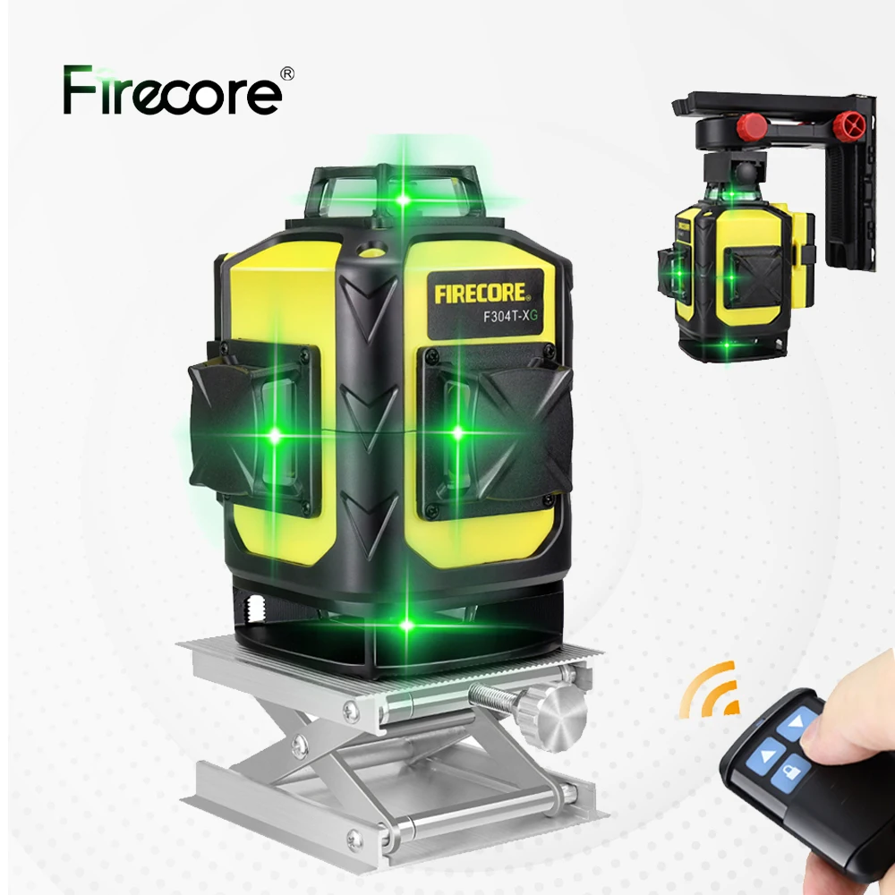 FIRECORE 3D/4D зеленый лазерный уровень 360 угол 12/16 линия самонивелирующийся Nivel пульт