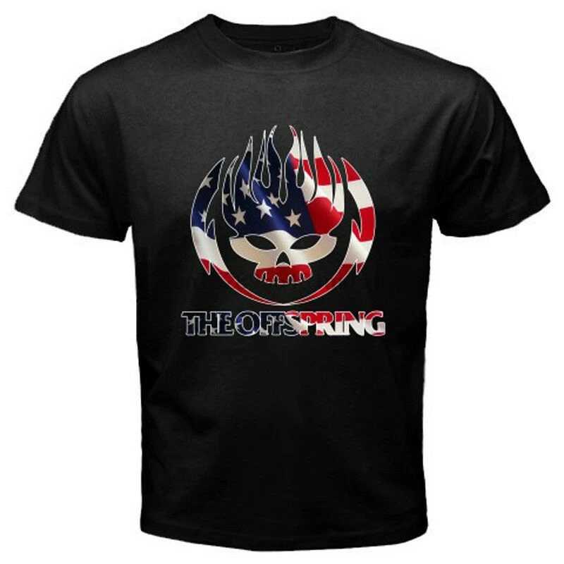

New The Offspring US Flag Tour Logo Rock Band Men Black T-Shirt Size S to 3XL