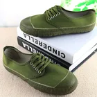 Зеленая обувь на плоской подошве, военная винтажная красная Армейская Обувь для косплея, обувь для прогулок и тренировок