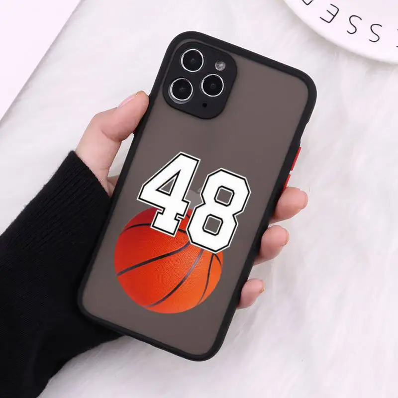

Simple art basketball lucky numbers Phone Cases Matte Transparent for iPhone 7 8 11 12 s mini pro X XS XR MAX Plus cover funda
