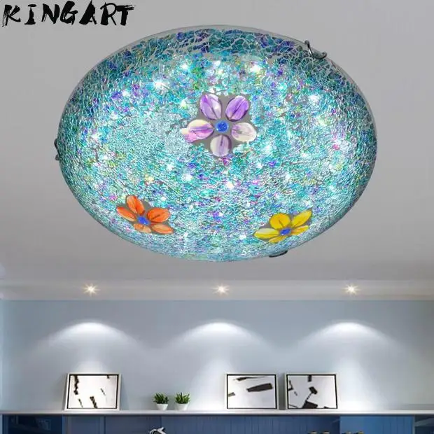 Светодиодный потолочный светильник Tiffany современный Круглый светодиодный для