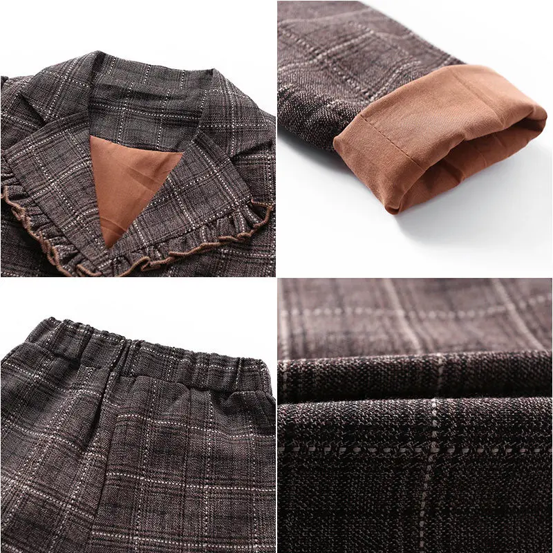 

New Fashion Girls Blazer Suit for Kids Wedding Blazers For Girls Kids Blazer Suit For Teenagers Children Formal Clothes Set 2PCS