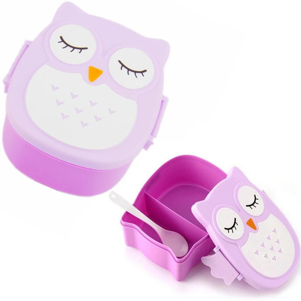 Сова Ланч бокс контейнер для хранения портативный детский Студенческая коробка