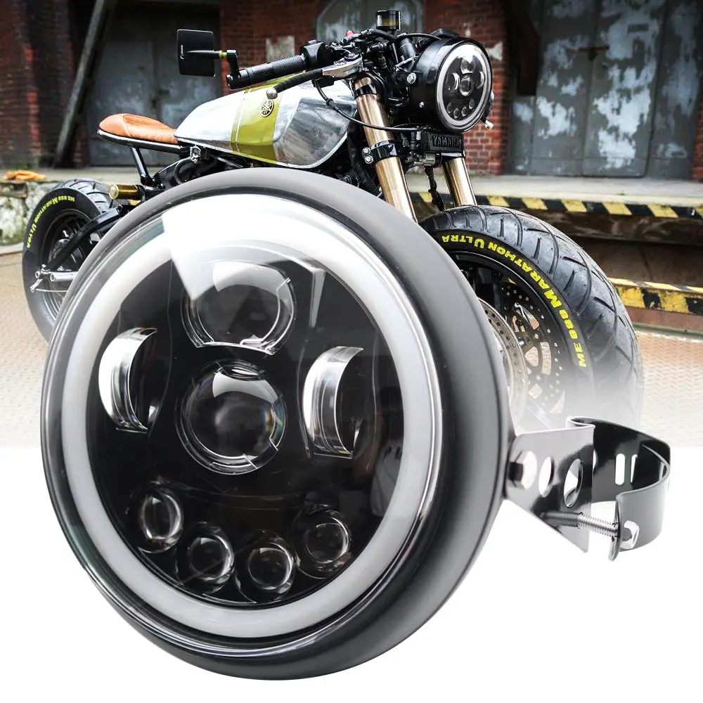 

7.5 inch 65W LED Motorcycle Headlight Universal 7.5" Round Head Light for Cafe Racer Bobber Honda