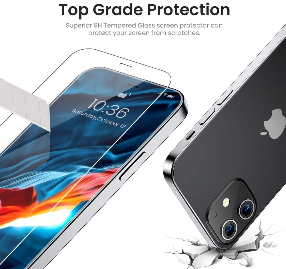 3in1 frontbacklens full cover protective tempered glass for iphone 12 pro 11 pro max 12 mini clear screen protector glass film free global shipping
